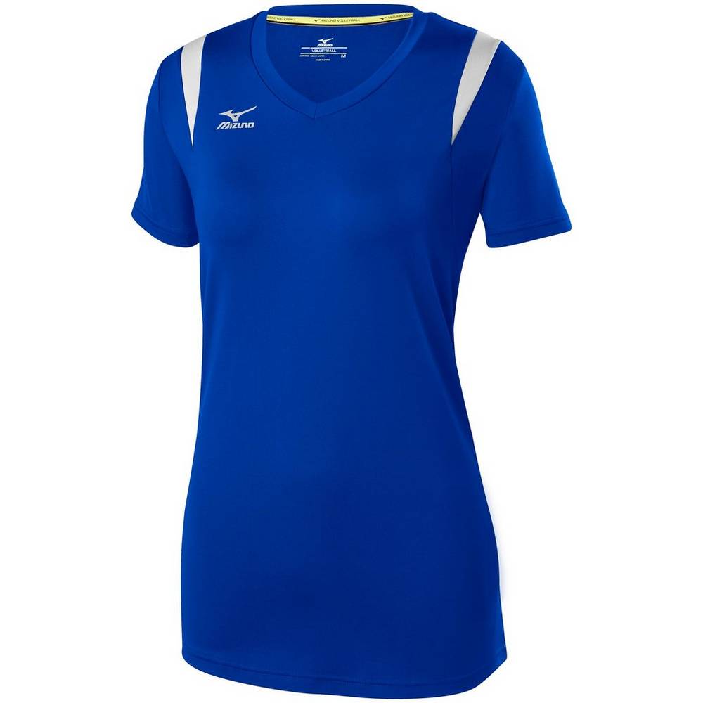 Camisas Mizuno Voleibol Balboa 5.0 Long Sleeve - Mulher - Azul Marinho/Prateadas - XHUVA4386